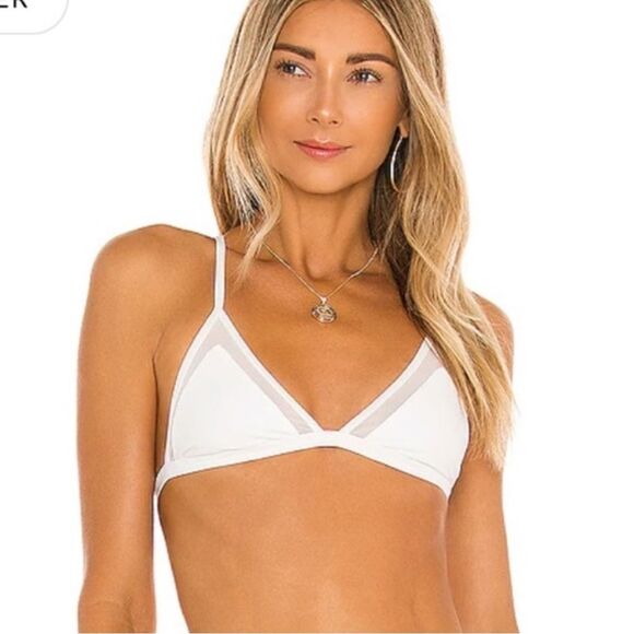 LOVERS + FRIENDS Revolve White Cashel Bikini Top size S - Picture 1 of 6